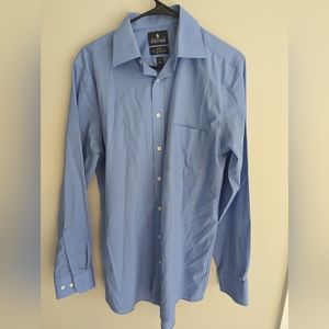 Mens blue fitted dress shirt